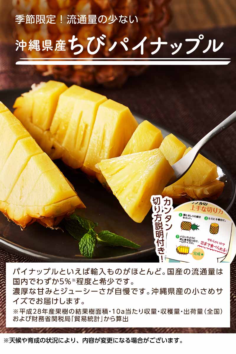 期間限定!流通量の少ない沖縄県産ちびパイナップル