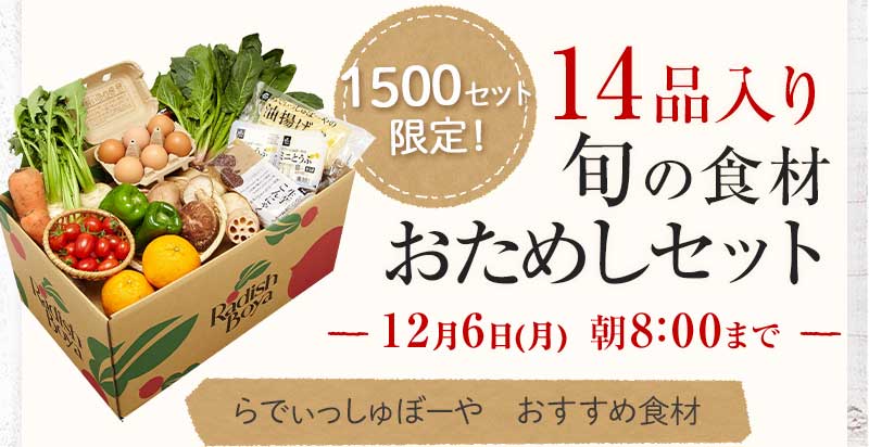 送料無料 金額返金保証 おまかせ野菜ボックス おためしセット 1,980円(税込) 期間限定12/6(月)朝8:00まで