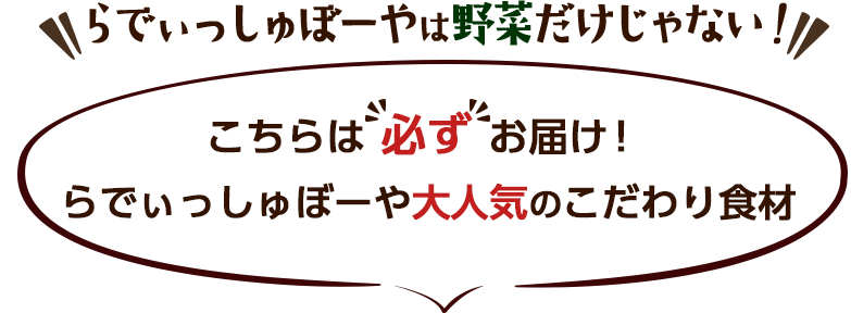 らでぃっしゅぼーやは野菜だけじゃない!こちらは必ずお届け!らでぃっしゅぼーや大人気のこだわり食材
