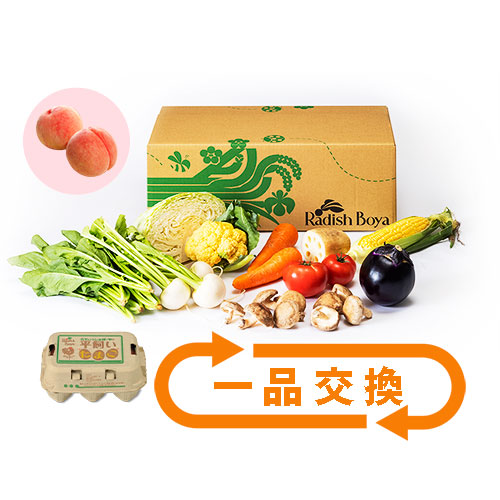 めぐる野菜箱　M・1品交換可果物・卵6