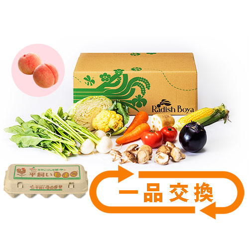 めぐる野菜箱　M・1品交換可果物・卵10