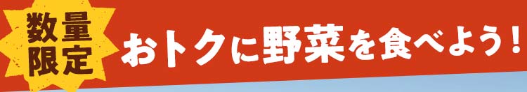 ＼おトクに野菜を食べよう♪／