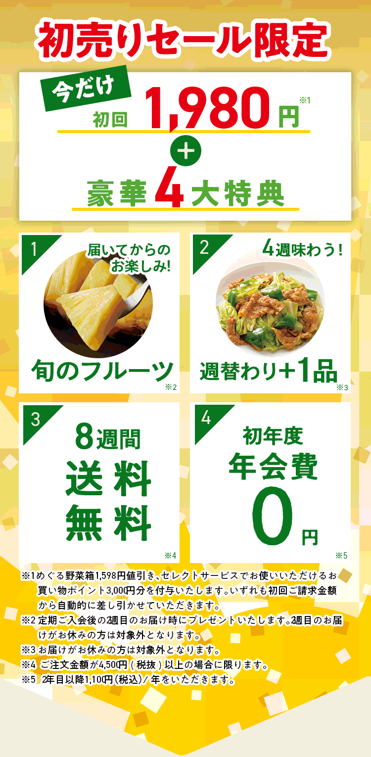 5つの入会プレゼント