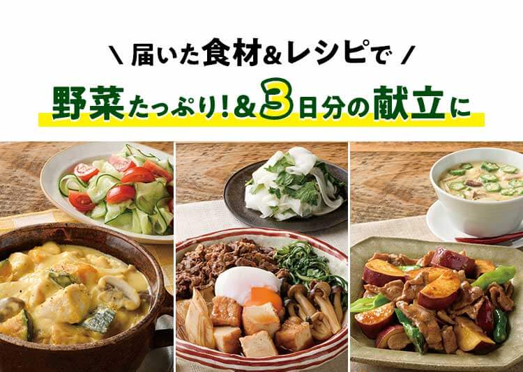 おやさい献立セットとは3日分の食材とレシピが届きます