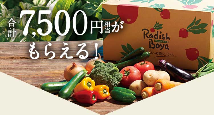 合計7,500円相当のプレゼントがもらえます