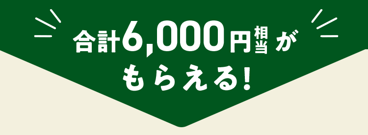 6000円相当もらえる