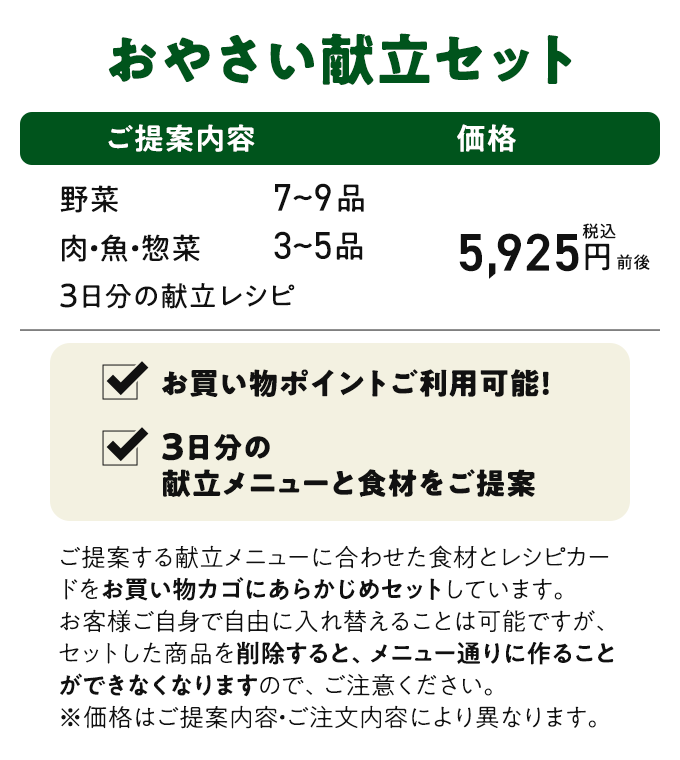 おやさい献立セット