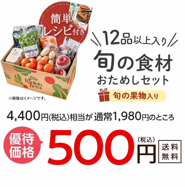 送料無料 金額返金保証　おまかせ野菜ボックス おためしセット 1,480円（税込）