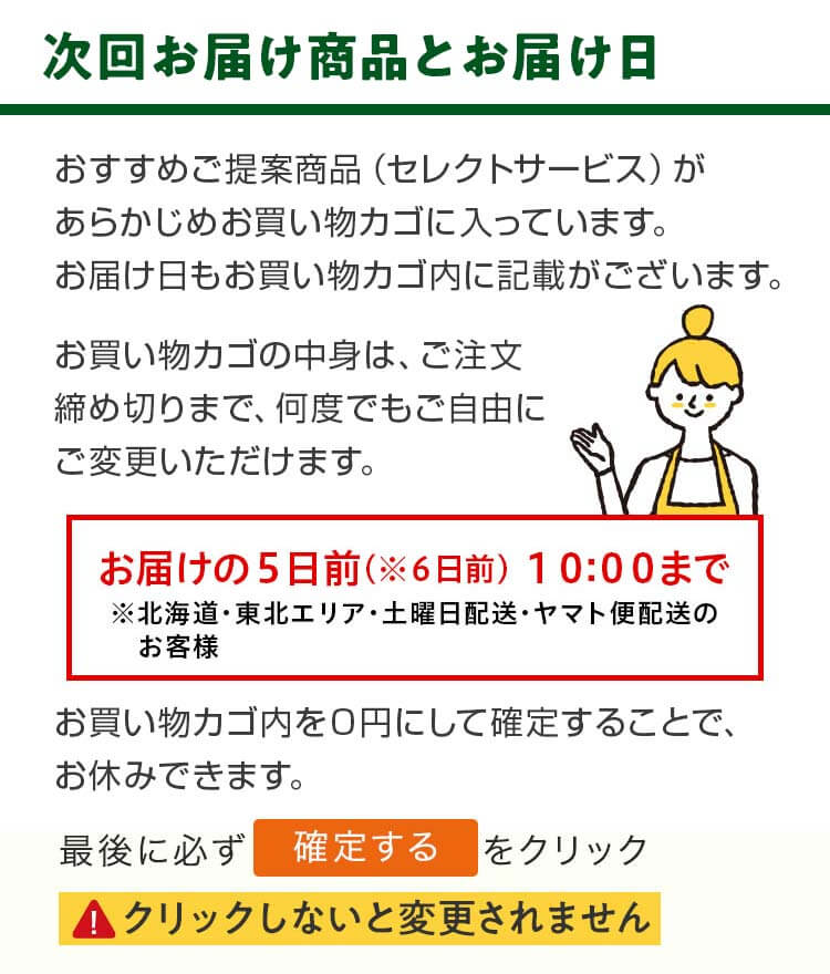 次回お届け商品とお届け日