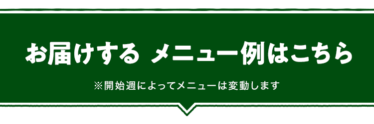 お届けするメニュー例はこちら ※開始週によってメニューは変動します