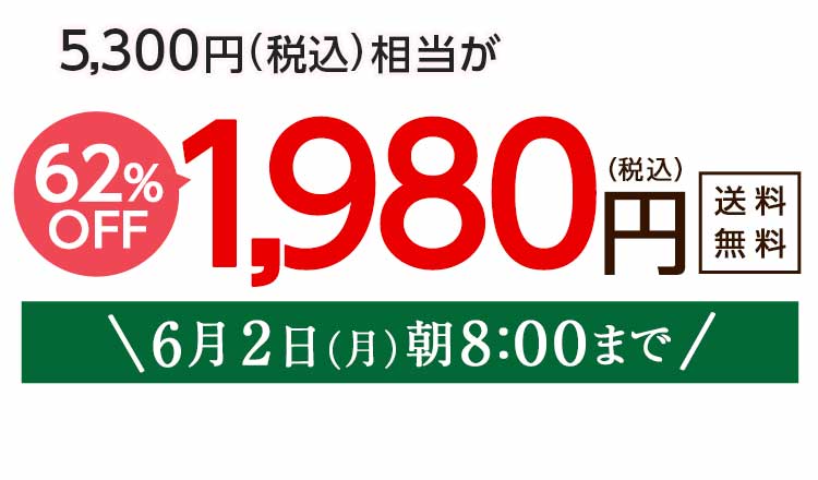 1,980円（税込）　期間限定6/2(月)8:00まで