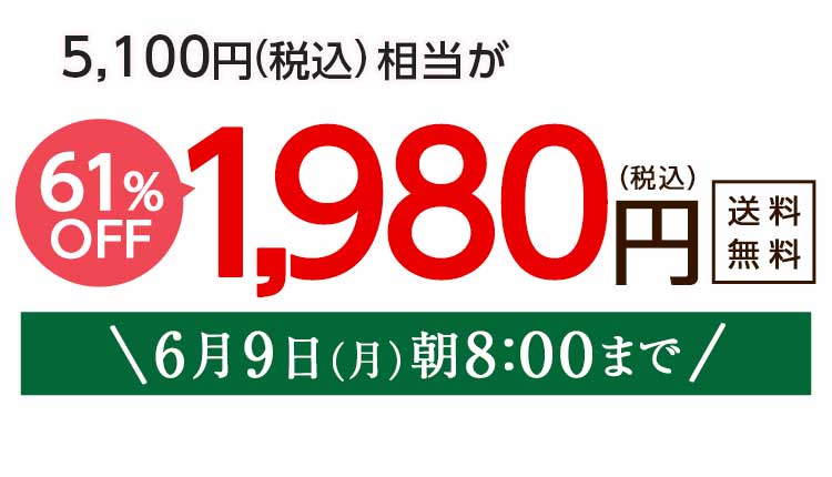 1,980円（税込）　期間限定6/9(月)8:00まで