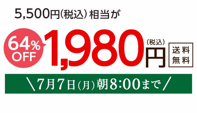1,980円（税込）　期間限定7/7(月)8:00まで