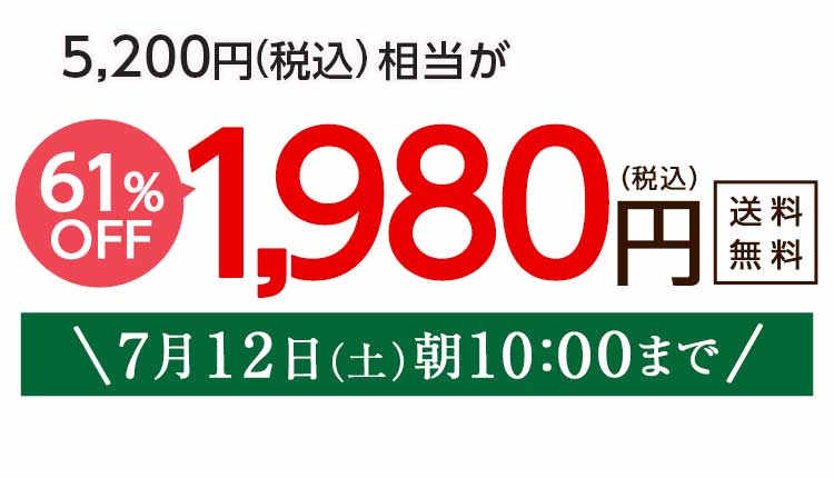1,980円（税込）　期間限定7/12(土)10:00まで
