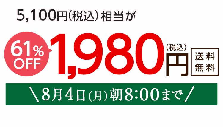 1,980円（税込）　期間限定8/4(月)8:00まで