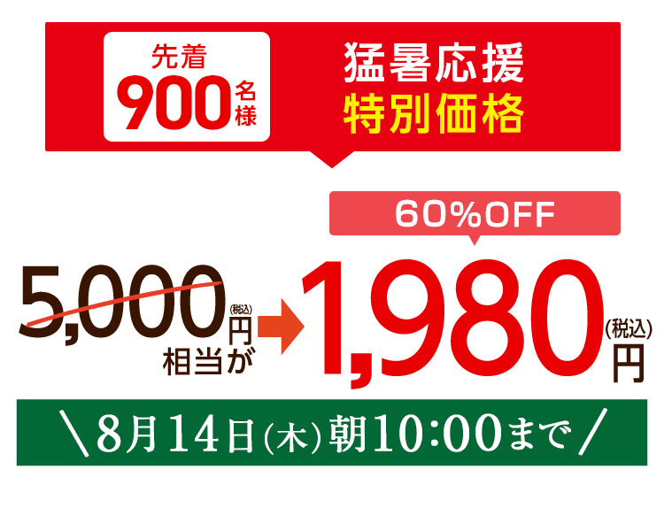 1,980円（税込）　期間限定8/14(木)10:00まで