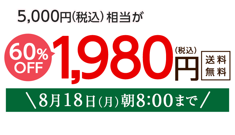 1,980円（税込）　期間限定8/18(月)8:00まで