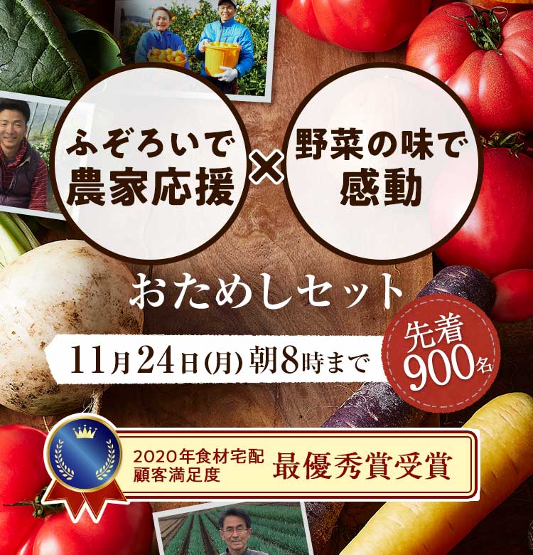 「ふぞろいだけど　ごちそう」まるごと味わうふぞろい食材　おためしセット