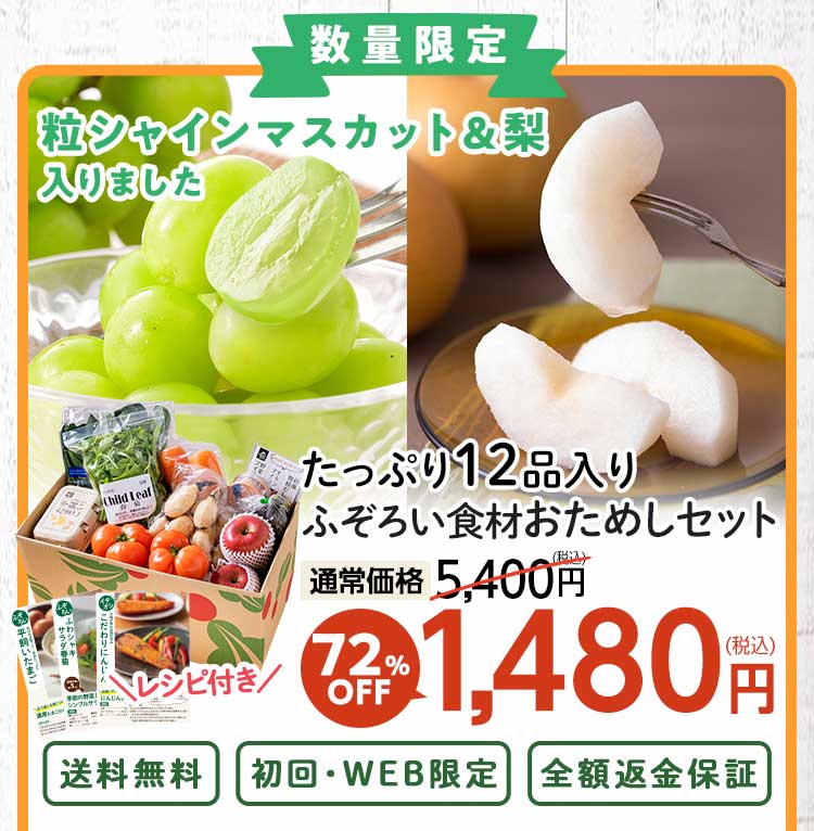 送料無料 数量限定 ふぞろい食材おためしセット