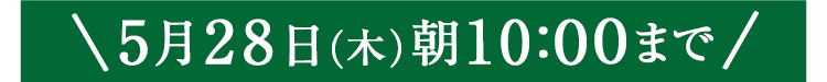 期間限定5/28(木)10:00まで