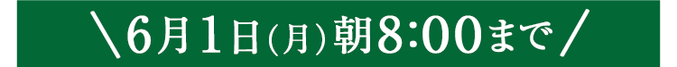 期間限定6/1(月)8:00まで