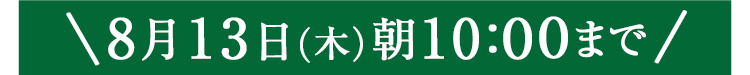期間限定8/13(木)10:00まで