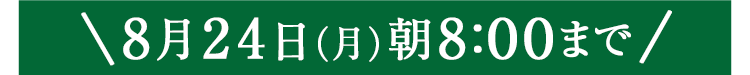期間限定8/24(月)8:00まで