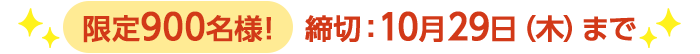 期間限定10/29(木)10:00まで