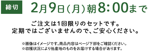 期間限定2/9(月)8:00まで