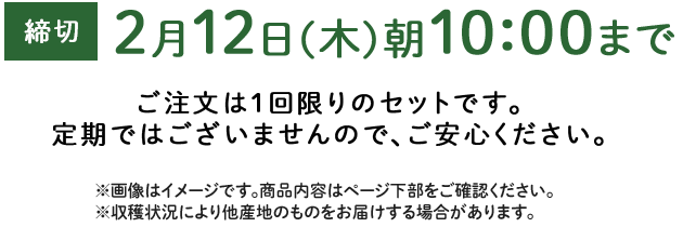 期間限定2/12(木)10:00まで