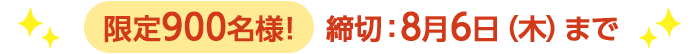 期間限定8/6(木)10:00まで