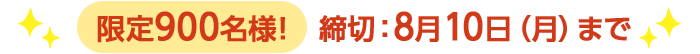 期間限定8/10(月)8:00まで
