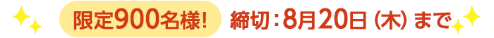 期間限定8/20(木)10:00まで