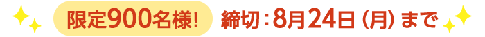 期間限定8/24(月)8:00まで
