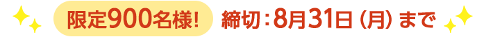 期間限定8/31(月)8:00まで