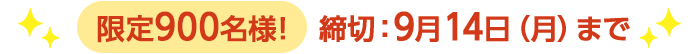 期間限定9/14(月)8:00まで
