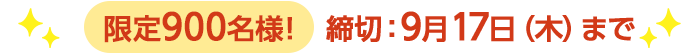 期間限定9/17(木)10:00まで