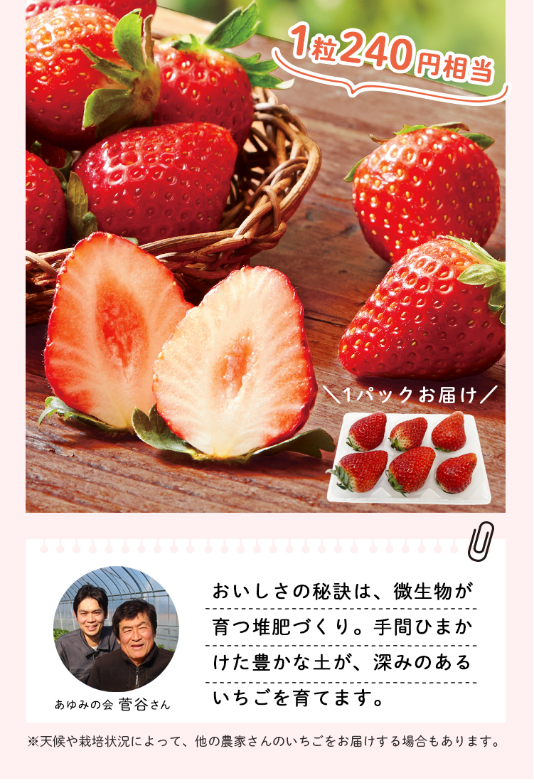 ふぞろいでも出荷できるので味にこだわれます！