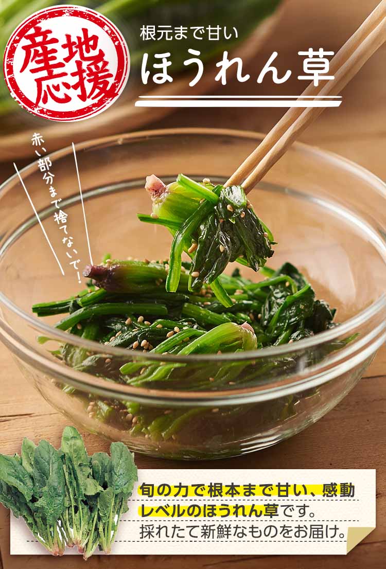 根元まで甘い！ ほうれん草