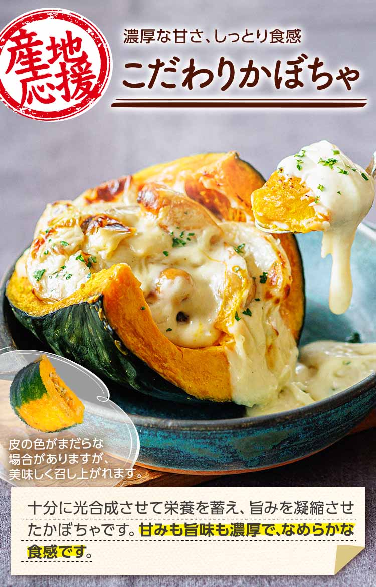 濃厚な甘さ、ホクうま食感 こだわりかぼちゃ