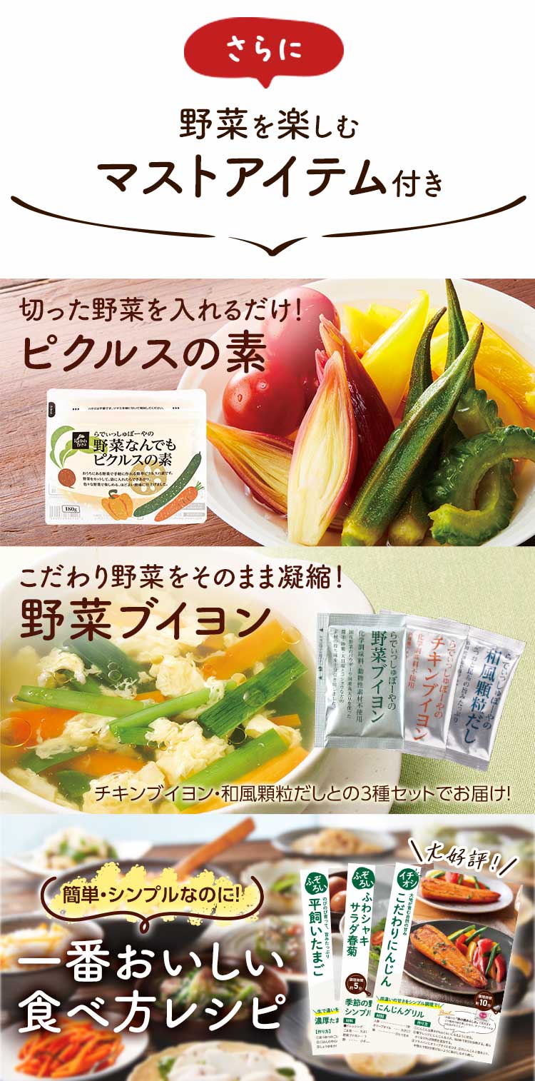 さらに野菜を楽しむマストアイテム付き