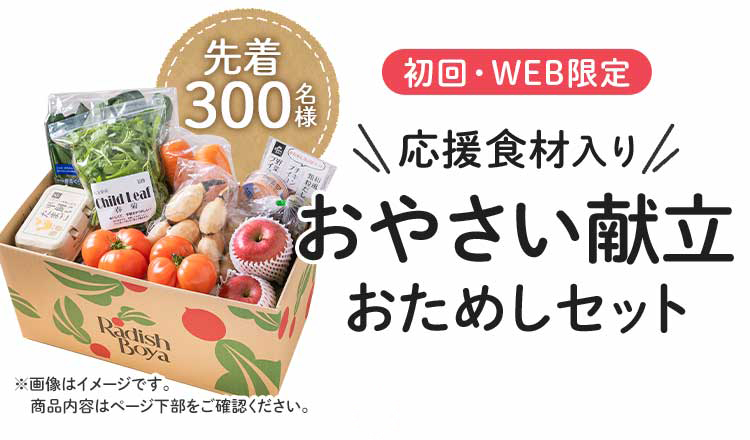 初回WEB限定 応援食材入り お野菜献立おためしセット