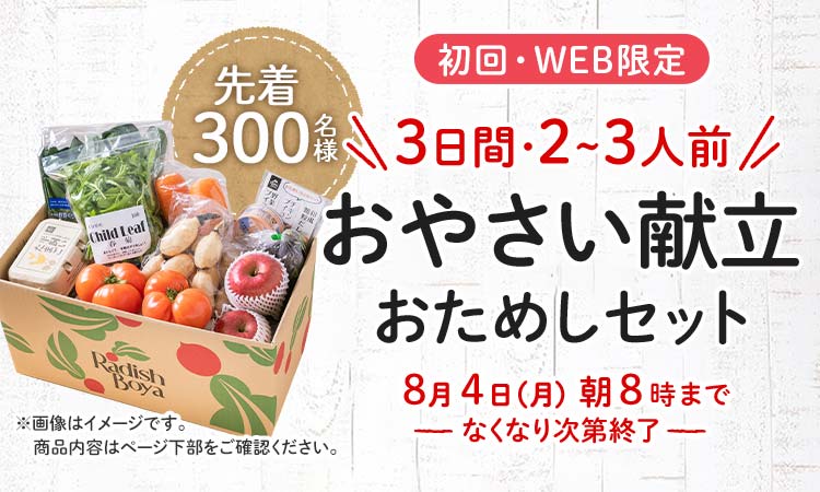 初回WEB限定 応援食材入り お野菜献立おためしセット