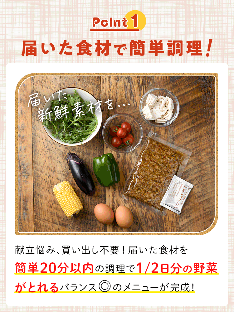 届いた食材で簡単調理!