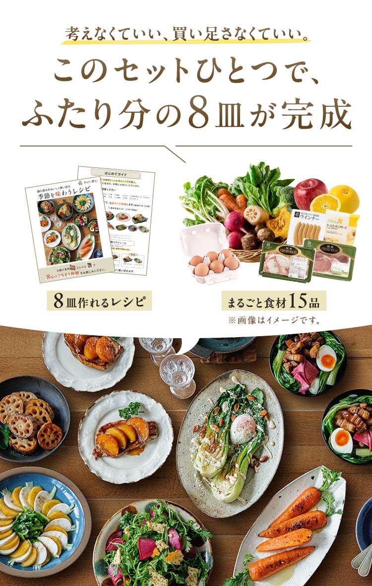 このセットひとつでふたり分の8皿が完成