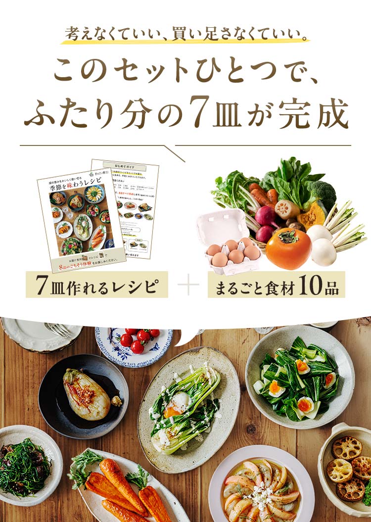 このセットひとつでふたり分の7皿が完成