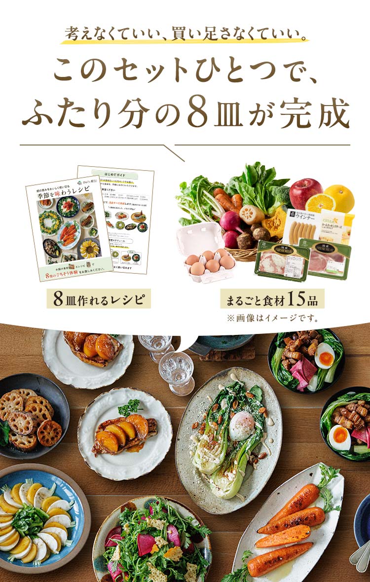 このセットひとつでふたり分の8皿が完成