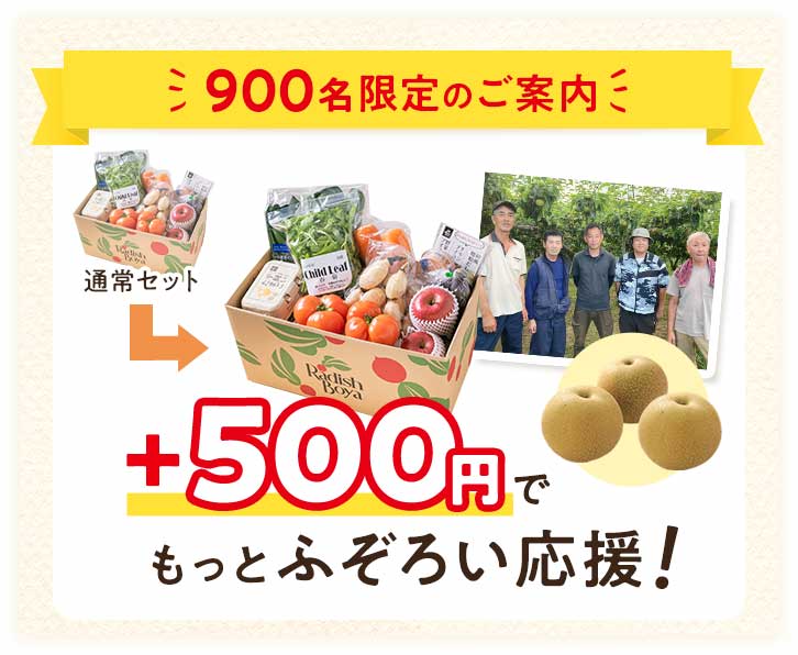 +500円でもっと農家さんを応援しませんか？