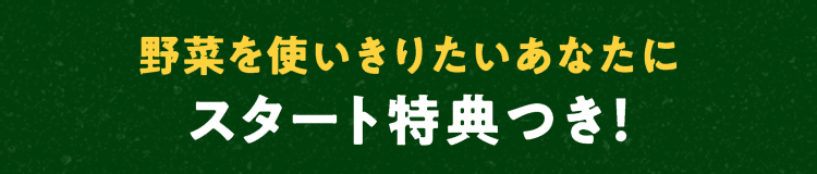 4日間限定　野菜を使い切りたいあなたにスタート特典つき！