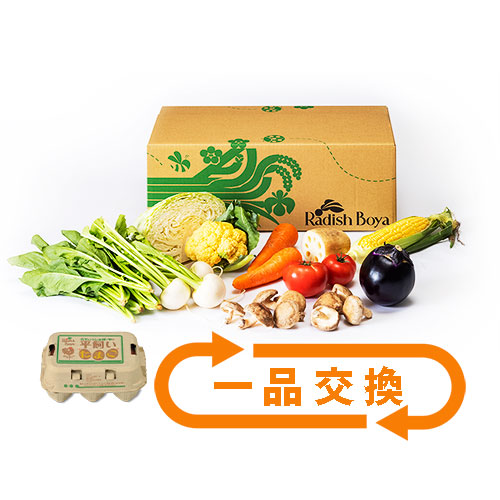 めぐる野菜箱　M・1品交換可・卵6